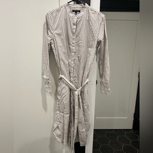Banana Republic Beige Striped Shirt Dress